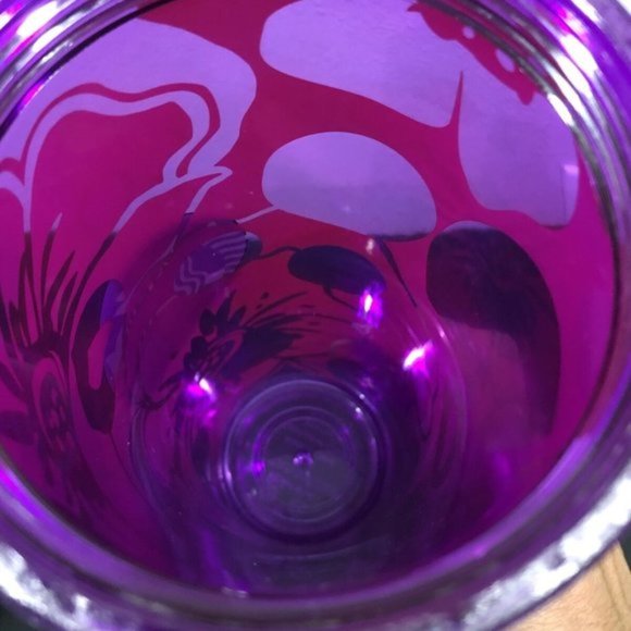 2014 STARBUCKS 24 Oz. VENTI Cold Cup Tumbler PURPLE RED Hibiscus No Straw RARE - Picture 6 of 10